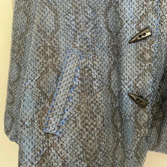Samuel Dong Snake Skin Blazer Jacket Blue plus sz - Picture 4 of 11